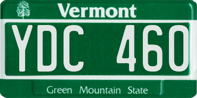 VT license plate YDC460