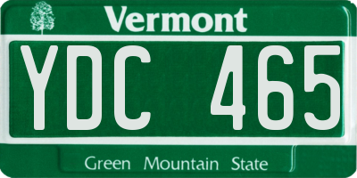 VT license plate YDC465