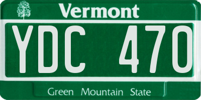 VT license plate YDC470