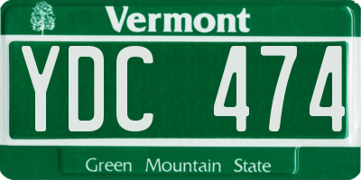 VT license plate YDC474
