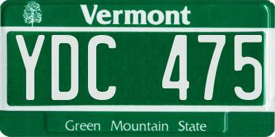 VT license plate YDC475