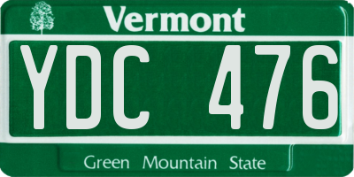 VT license plate YDC476