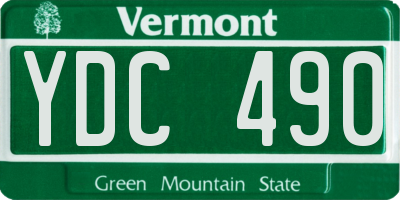 VT license plate YDC490
