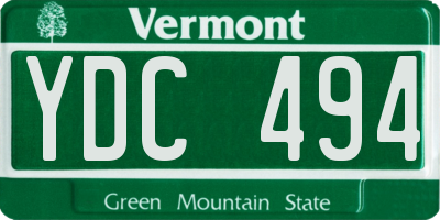 VT license plate YDC494