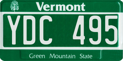VT license plate YDC495