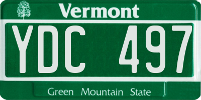 VT license plate YDC497