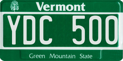 VT license plate YDC500