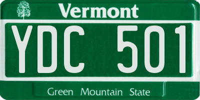 VT license plate YDC501