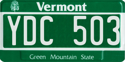 VT license plate YDC503