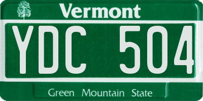 VT license plate YDC504