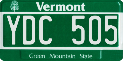 VT license plate YDC505