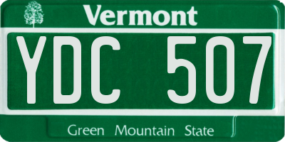 VT license plate YDC507