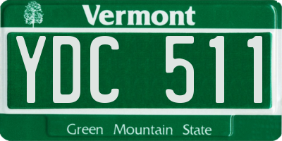 VT license plate YDC511