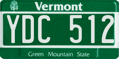 VT license plate YDC512