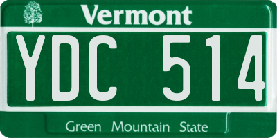 VT license plate YDC514