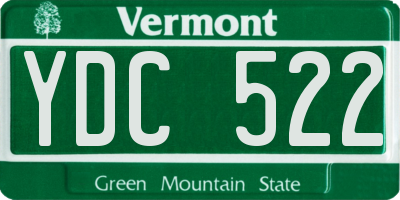 VT license plate YDC522