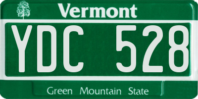 VT license plate YDC528