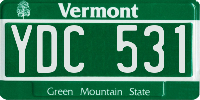 VT license plate YDC531
