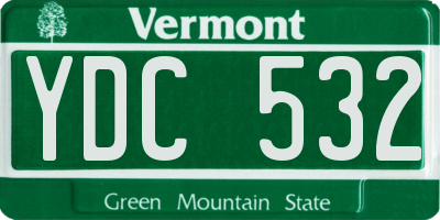 VT license plate YDC532
