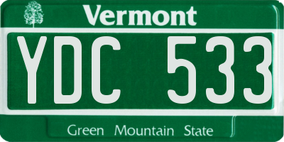 VT license plate YDC533
