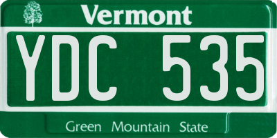 VT license plate YDC535