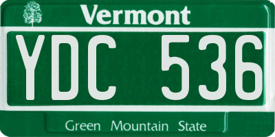 VT license plate YDC536