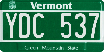 VT license plate YDC537