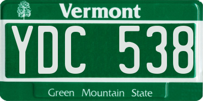 VT license plate YDC538