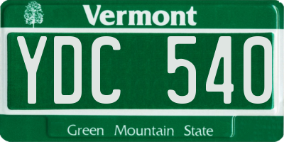 VT license plate YDC540