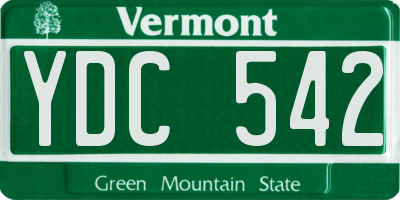 VT license plate YDC542