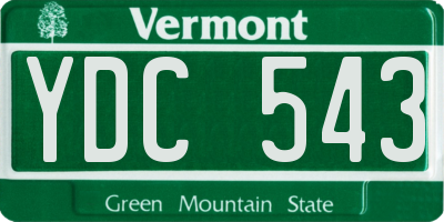 VT license plate YDC543
