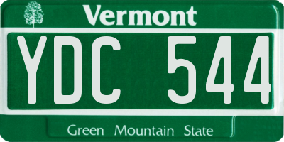 VT license plate YDC544