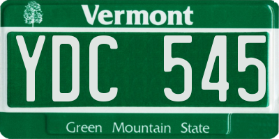 VT license plate YDC545