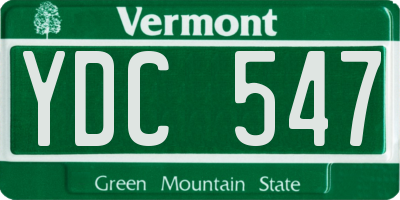 VT license plate YDC547