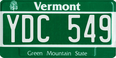 VT license plate YDC549