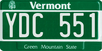 VT license plate YDC551