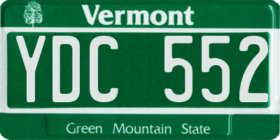 VT license plate YDC552