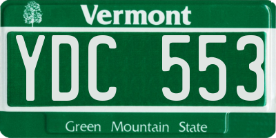 VT license plate YDC553