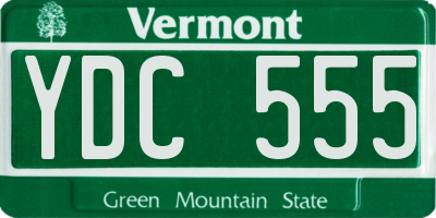 VT license plate YDC555
