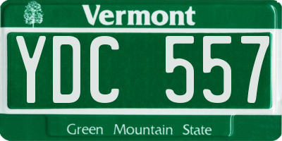 VT license plate YDC557
