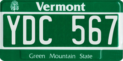 VT license plate YDC567