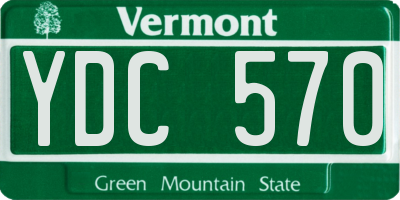 VT license plate YDC570
