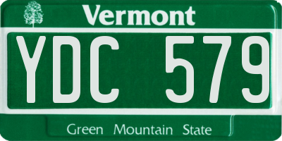 VT license plate YDC579