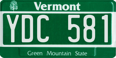 VT license plate YDC581