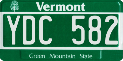 VT license plate YDC582