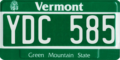 VT license plate YDC585