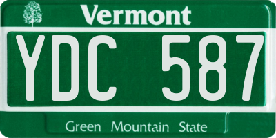 VT license plate YDC587