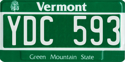 VT license plate YDC593