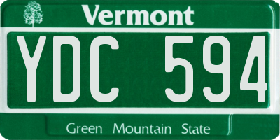 VT license plate YDC594