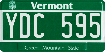 VT license plate YDC595
